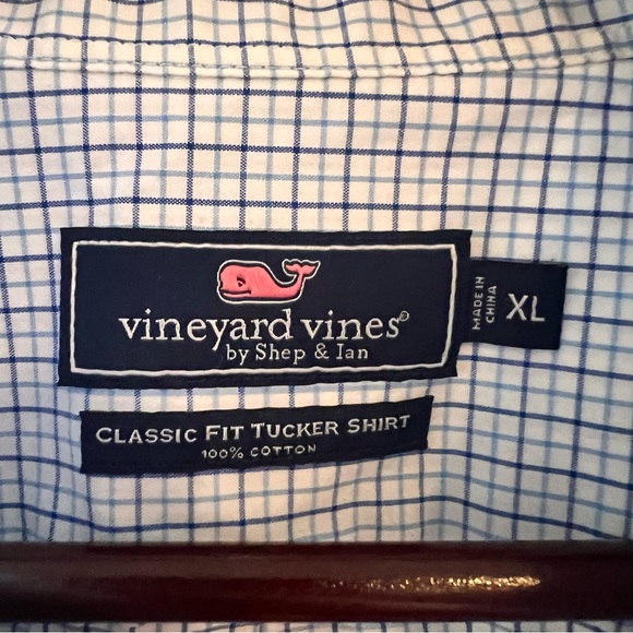 Vineyard Vines Classic Fit Tucker Blue Striped Button Down Shirt Size XL - Picture 4 of 7